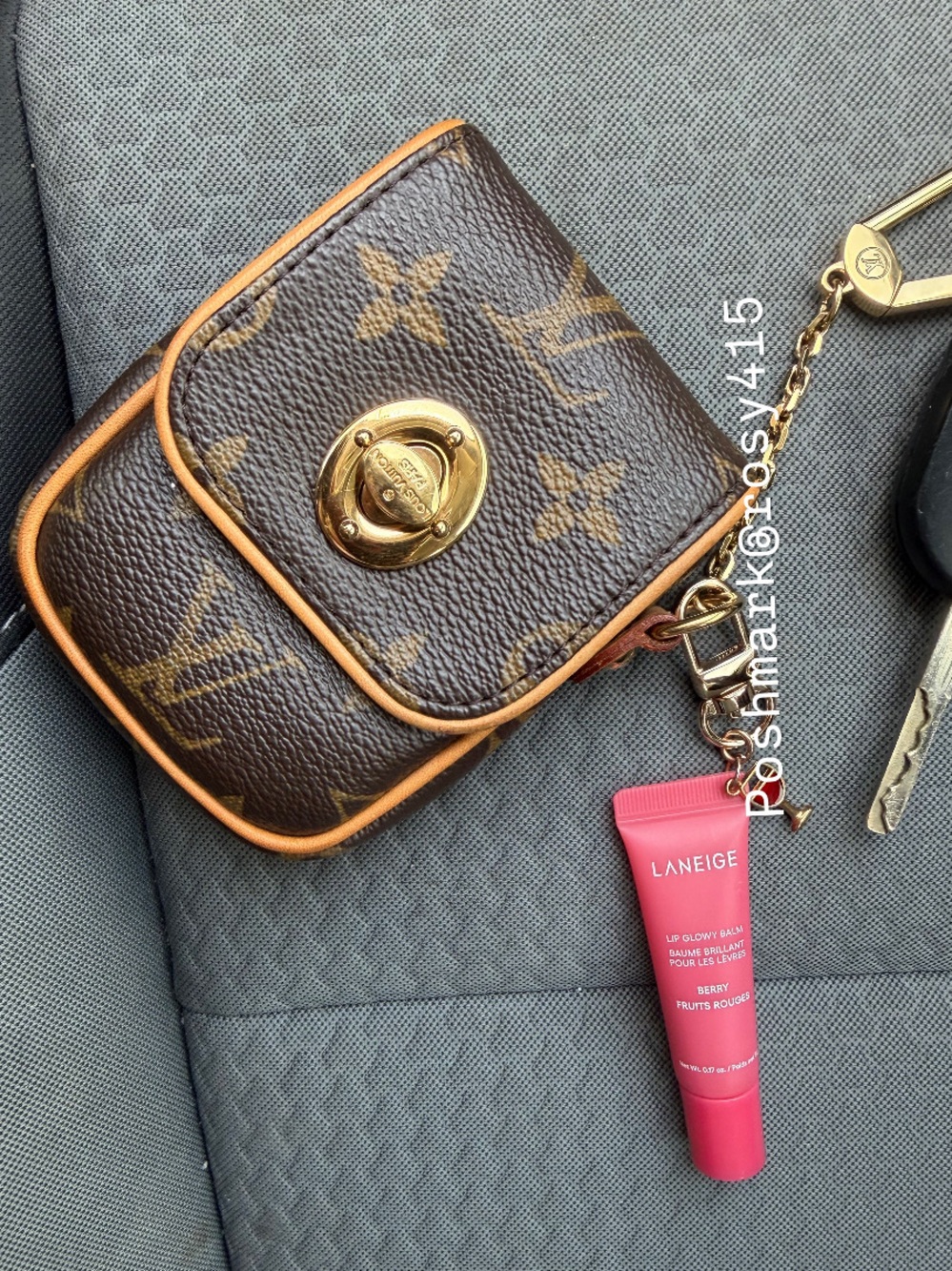 RARE✅LV POUCH LOUIS VUITTON KEY POUCH KEYCHAIN MINI POCHETTE LV lipstick pouch - Picture 3 of 17
